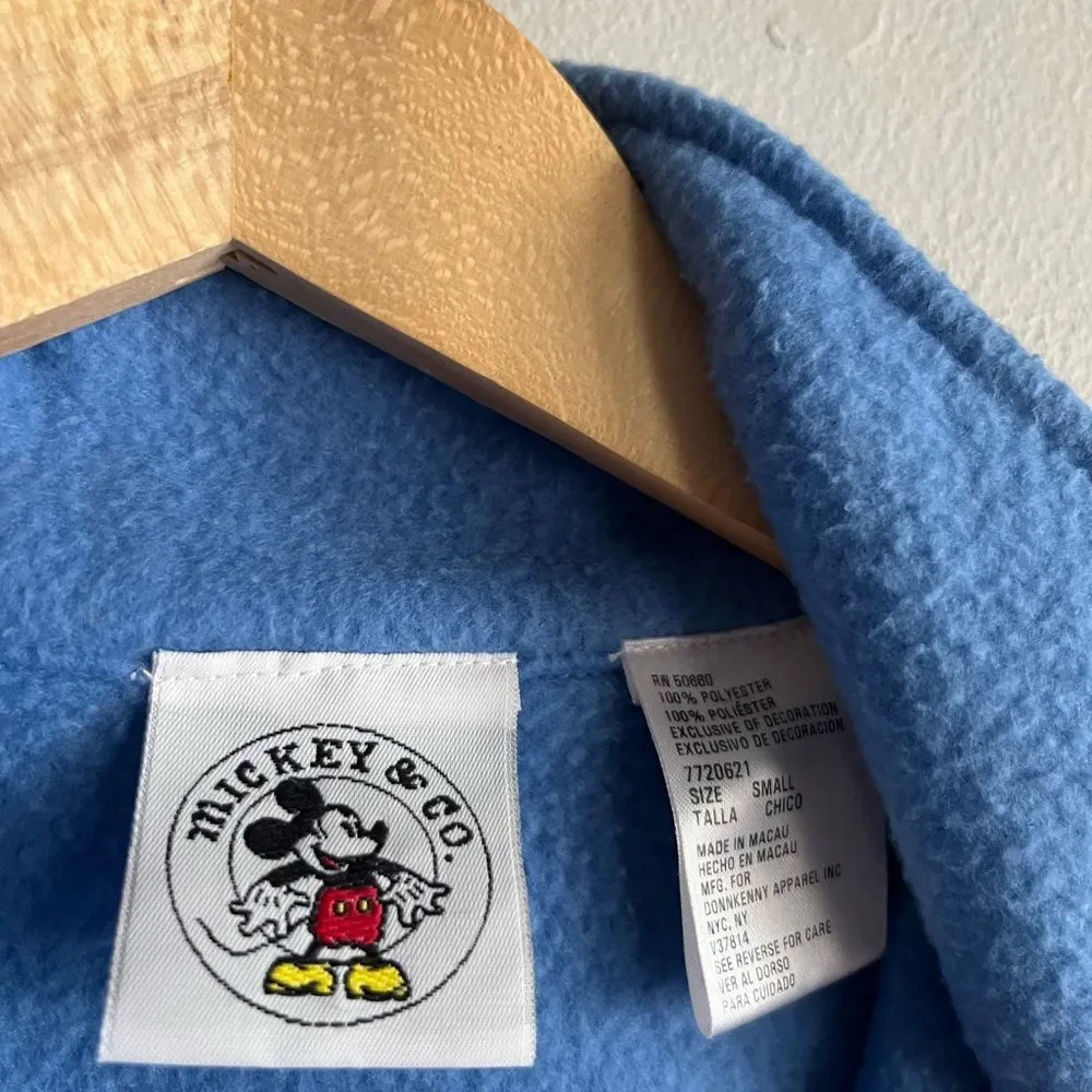 Vintage Y2K Disney Mickey Gear Blue Fleece Vest Gorpcore Outdoor Small